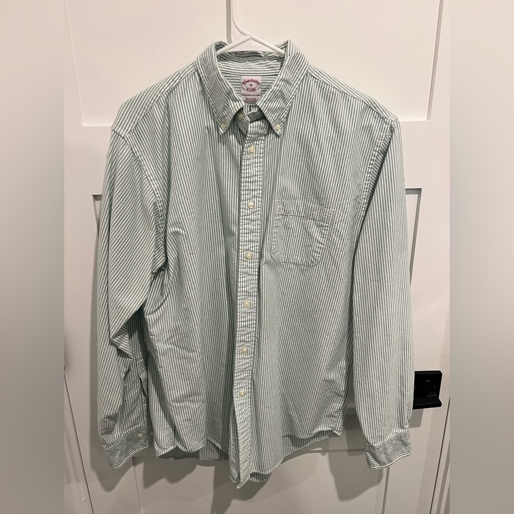 Brooks Brothers Mint Striped Oxford Button Down Shirt